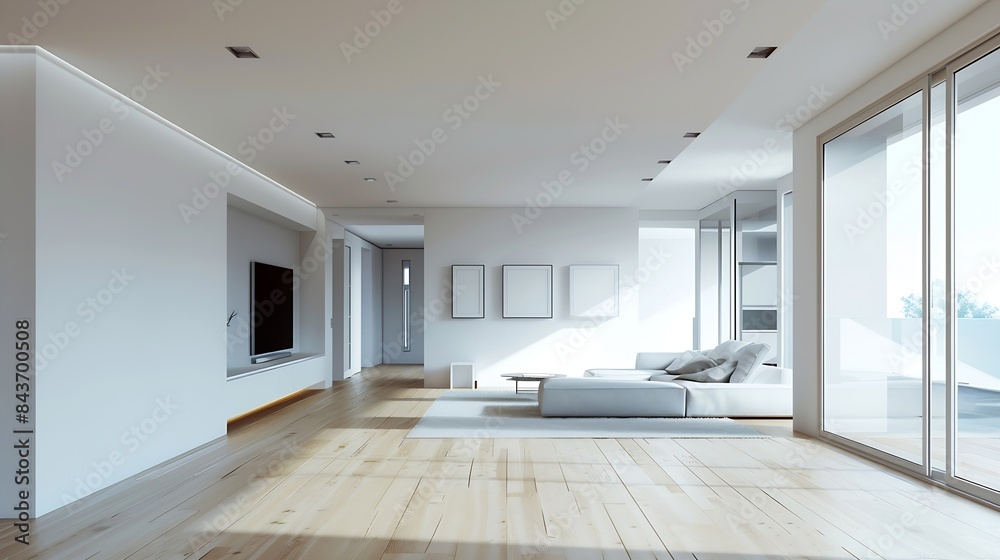 big modern empty living room : Generative AI