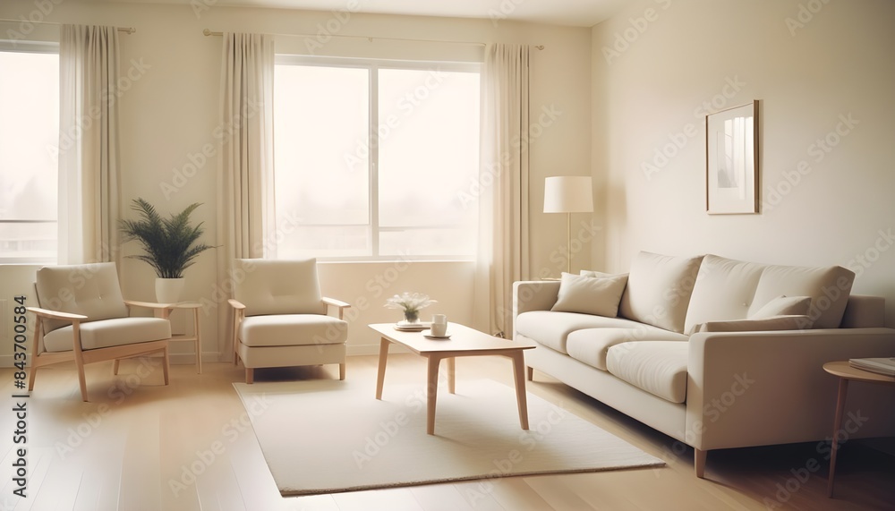 Fototapeta premium Photo interior modern design room 3D illustration