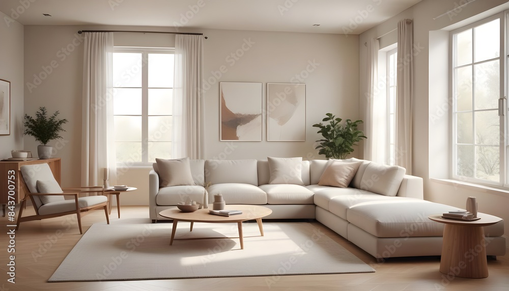 Fototapeta premium Photo interior modern design room 3D illustration