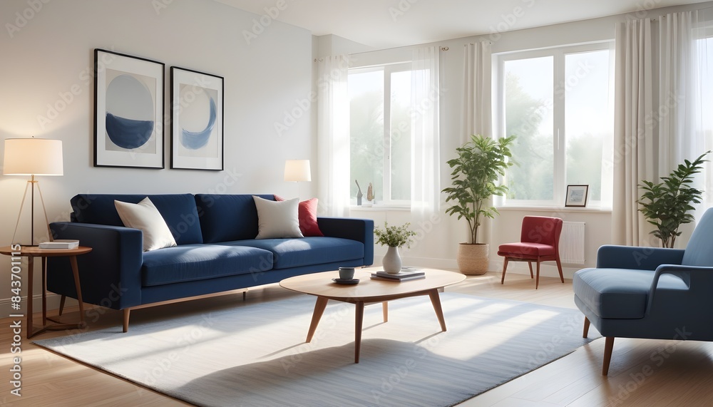 Photo interior modern design room 3D illustration Photo interior modern design room 3D illustration