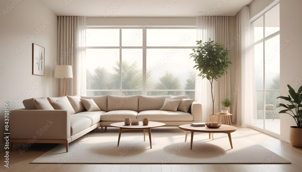 Fototapeta premium Photo interior modern design room 3D illustration