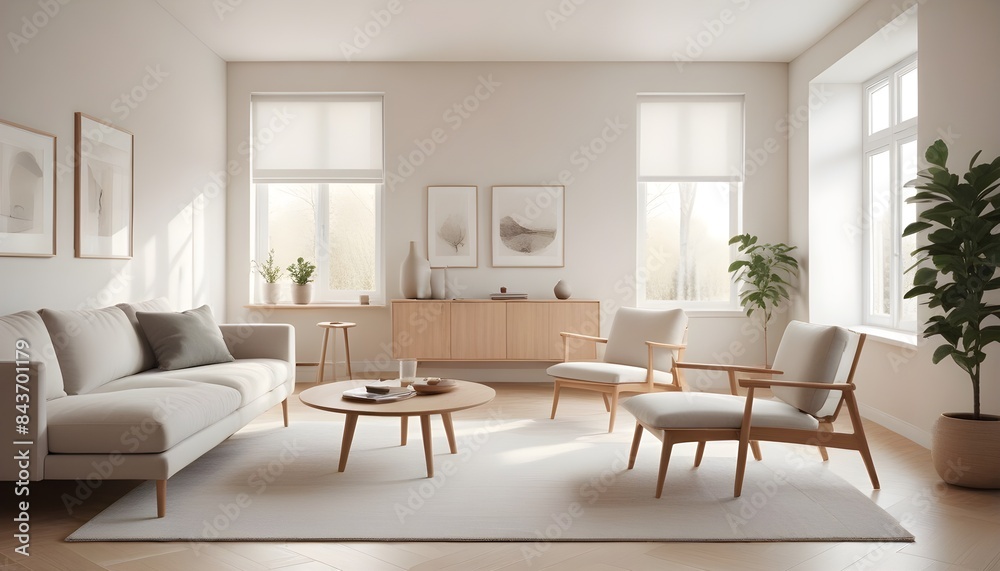 Fototapeta premium Photo interior modern design room 3D illustration