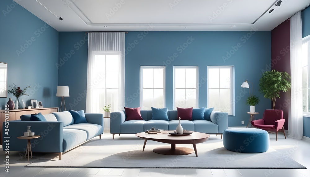 Photo interior modern design room 3D illustration Photo interior modern design room 3D illustration