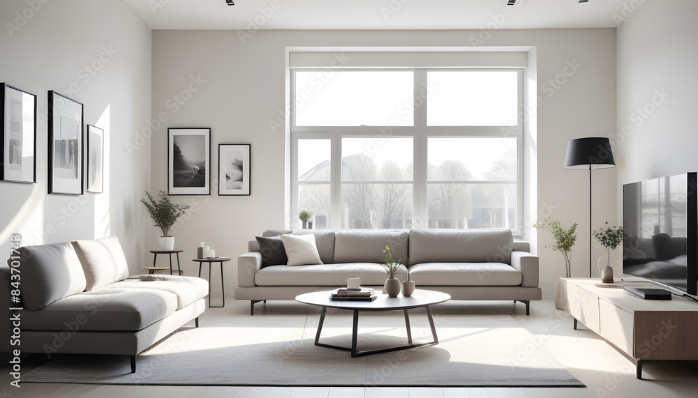 Photo interior modern design room 3D illustration Photo interior modern design room 3D illustration