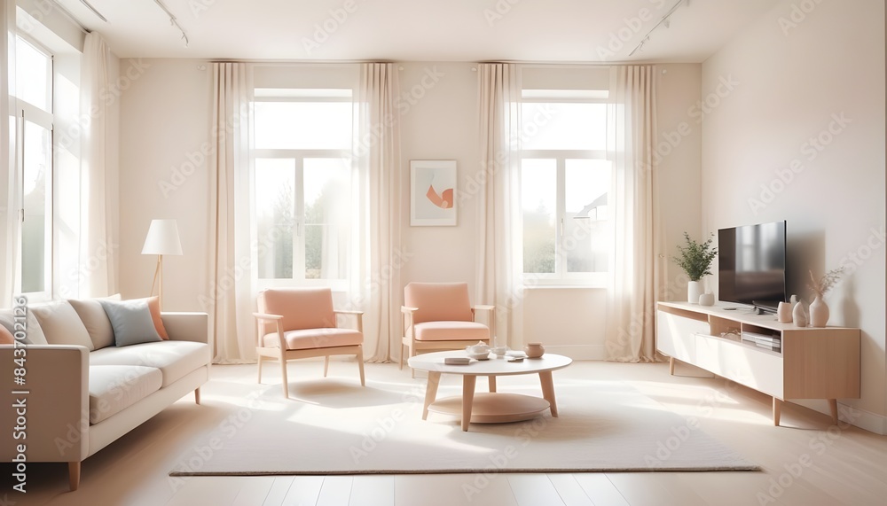 Fototapeta premium Photo interior modern design room 3D illustration