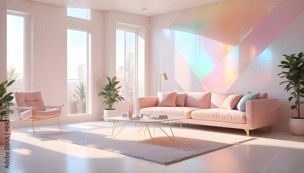 Fototapeta premium Photo interior modern design room 3D illustration