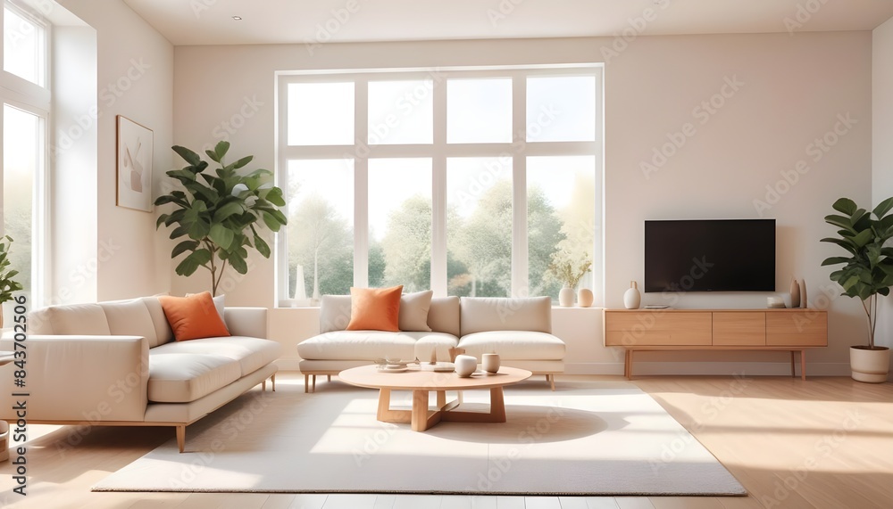 Fototapeta premium Photo interior modern design room 3D illustration