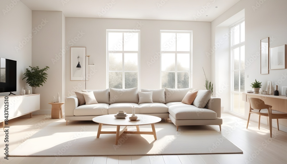 Photo interior modern design room 3D illustration Photo interior modern design room 3D illustration