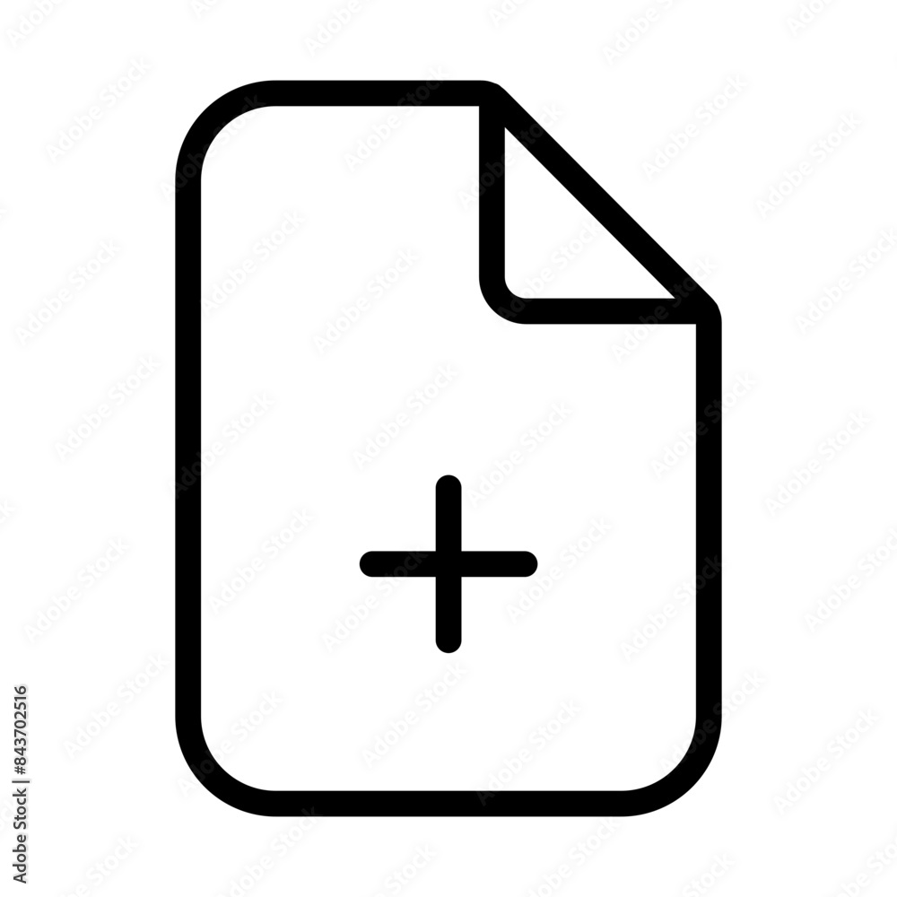 Add New Document Icon for File Creation, Digital Documentation, and Office Software Illustrations Add New Document Icon for File Creation, Digital Documentation, and Office Software Illustrations