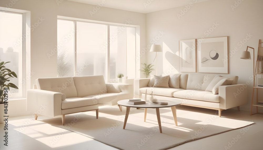 Photo interior modern design room 3D illustration Photo interior modern design room 3D illustration