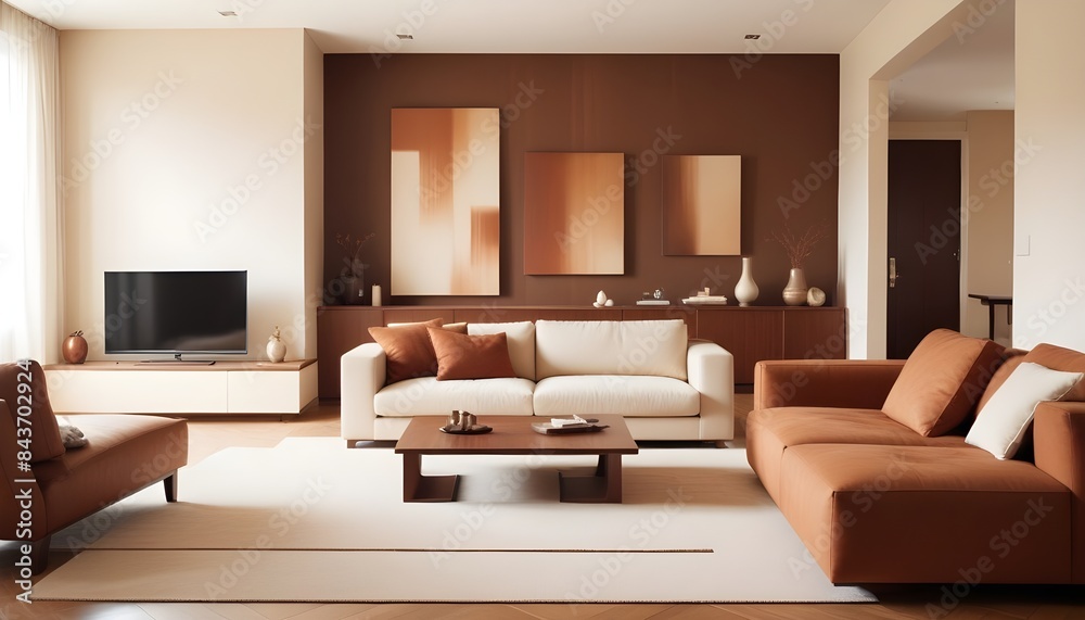 Photo interior modern design room 3D illustration Photo interior modern design room 3D illustration