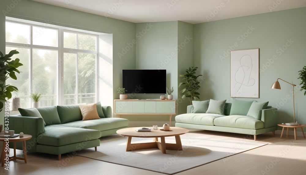 Photo interior modern design room 3D illustration Photo interior modern design room 3D illustration