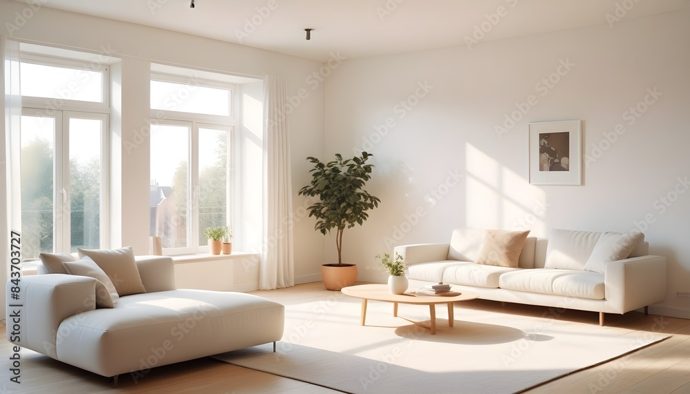 Photo interior modern design room 3D illustration