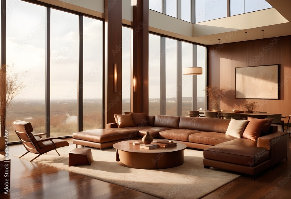 Photo interior modern design room 3D illustration Photo interior modern design room 3D illustration