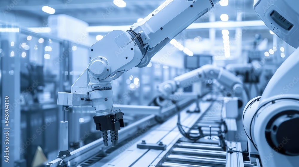 Smart manufacturing, robotic automation, industry 4.0, production line, AI integration, technology, robotics, efficiency, engineering, innovation