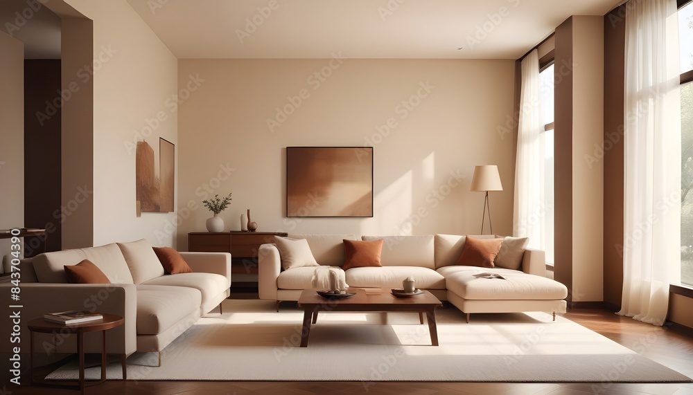 Fototapeta premium Photo interior modern design room 3D illustration