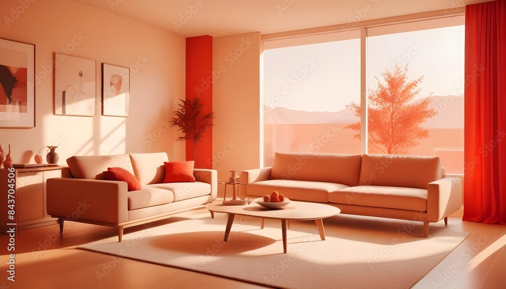 Photo interior modern design room 3D illustration Photo interior modern design room 3D illustration