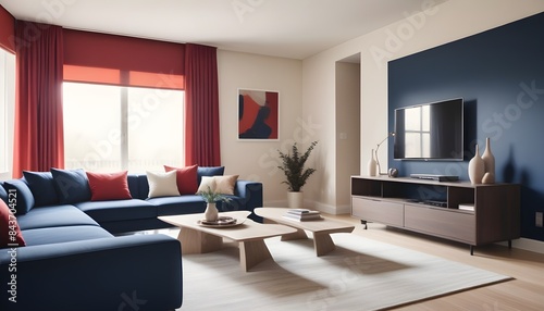 Photo interior modern design room 3D illustration