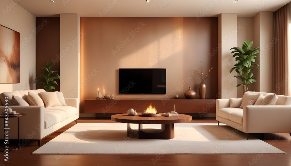 Fototapeta premium Photo interior modern design room 3D illustration