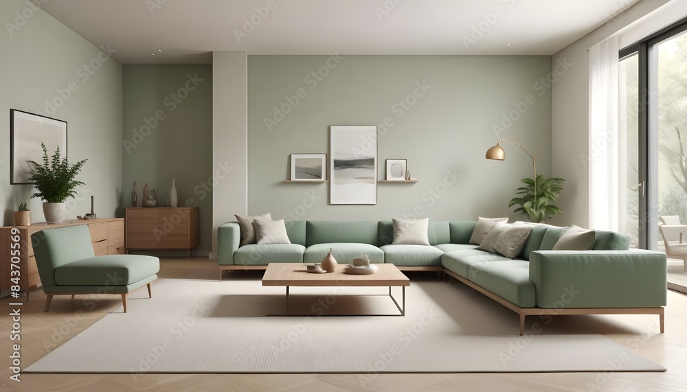 Photo interior modern design room 3D illustration Photo interior modern design room 3D illustration
