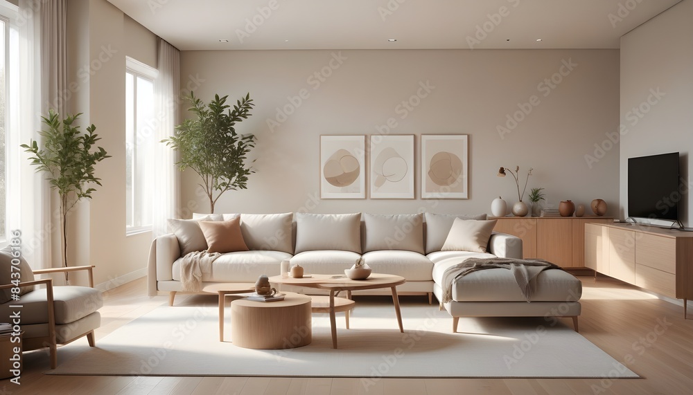 Fototapeta premium Photo interior modern design room 3D illustration