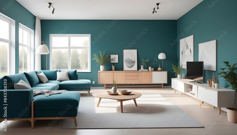 Photo interior modern design room 3D illustration Photo interior modern design room 3D illustration