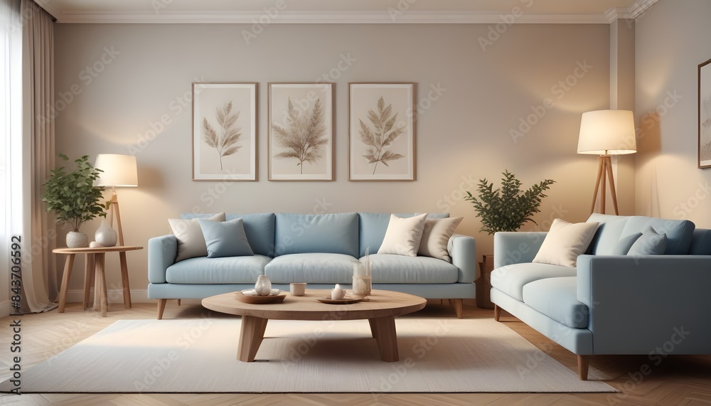 Fototapeta premium Photo interior modern design room 3D illustration