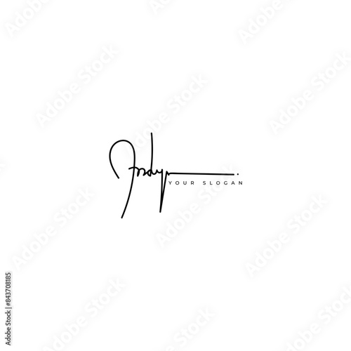 Andy name signature logo vector design