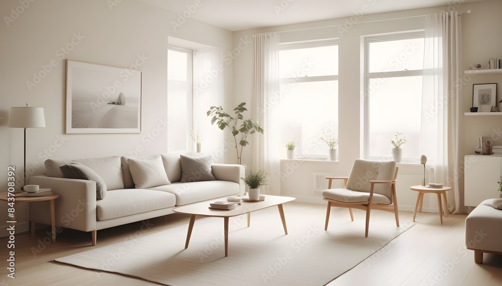 Photo interior modern design room 3D illustration Photo interior modern design room 3D illustration