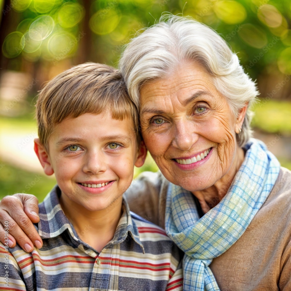 Grandma and grandson spend beautiful time together, Grandma and grandson spend beautiful time together,