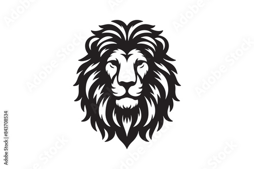 Lion head silhouette vector art illustration