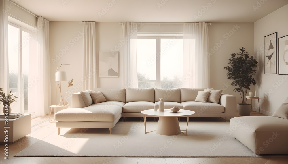 Fototapeta premium Photo interior modern design room 3D illustration