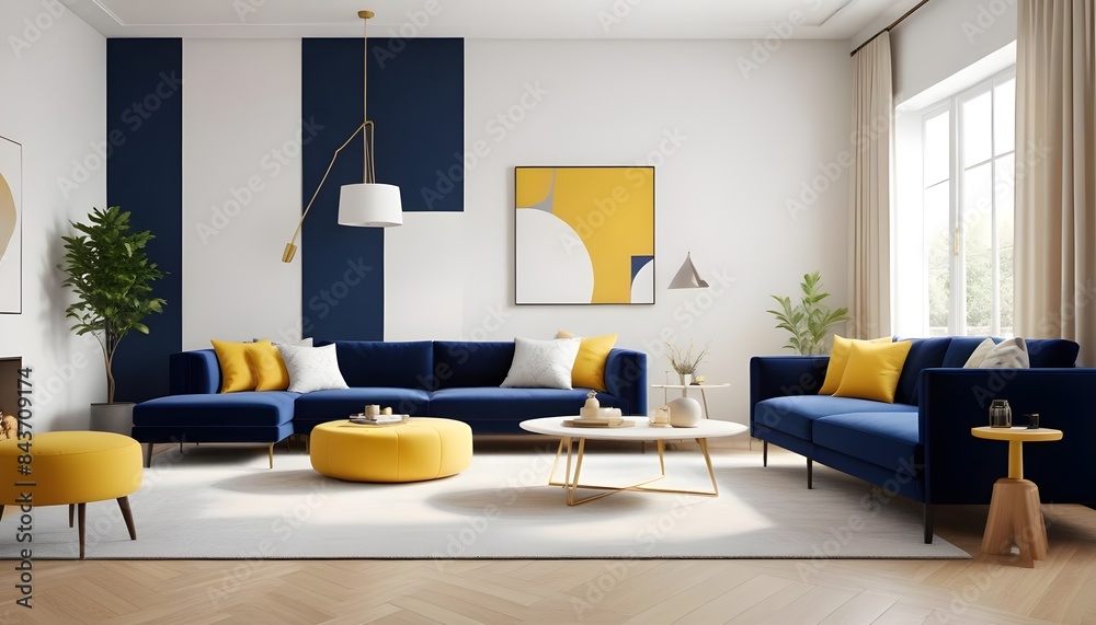 Obraz premium Photo interior modern design room 3D illustration