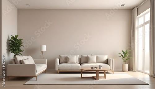 Photo interior modern design room 3D illustration
