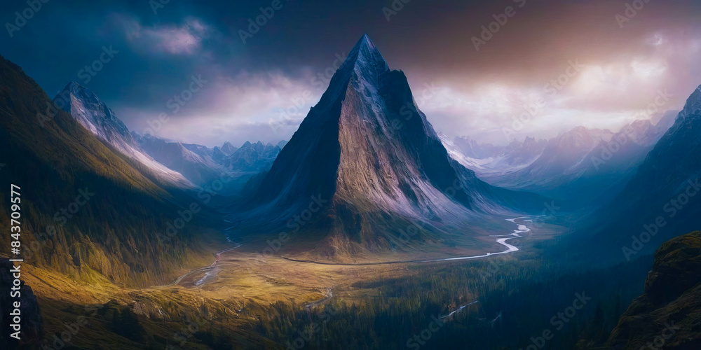Majestic Mountain Peak at Sunset Majestic Mountain Peak at Sunset