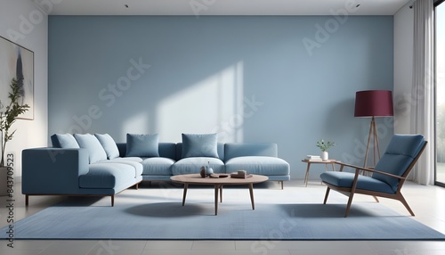 Photo interior modern design room 3D illustration