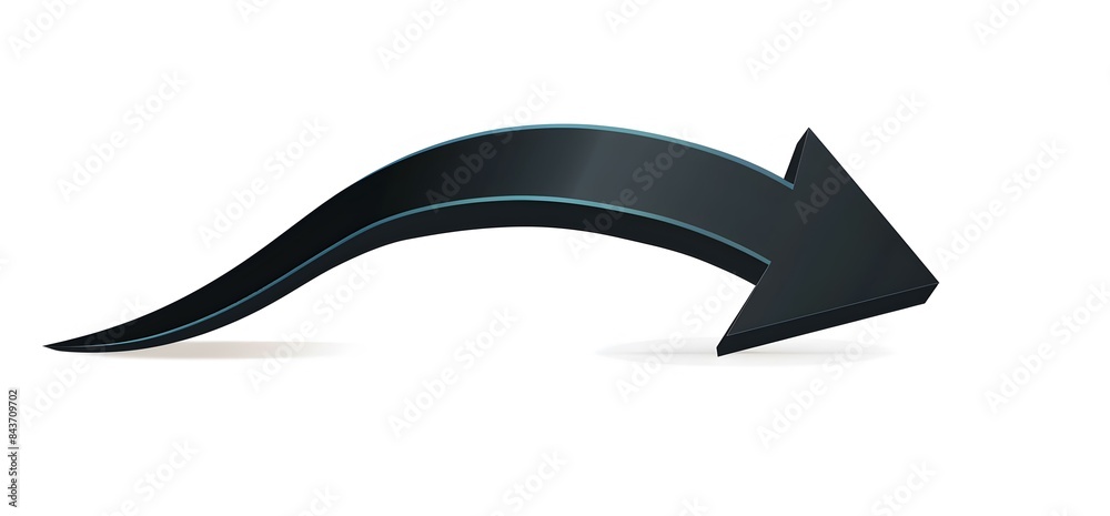  Arrow black curved down modern and 2D style