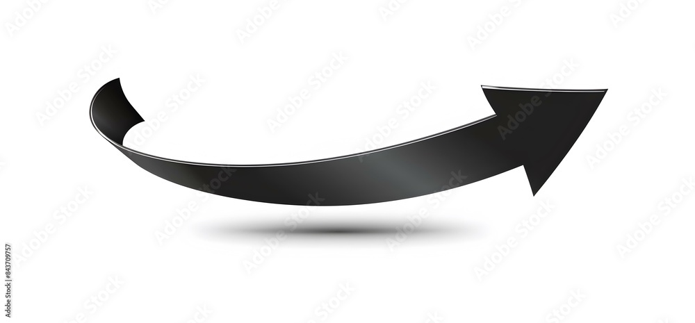 Arrow black curved up clean and sleek image Arrow black curved up clean and sleek image
