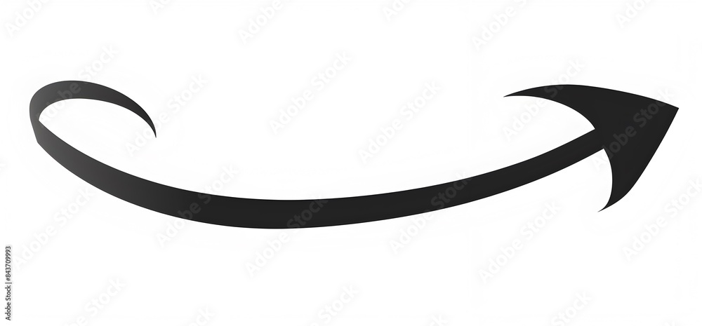 Arrow black curved angled modern and 2D style Arrow black curved angled modern and 2D style