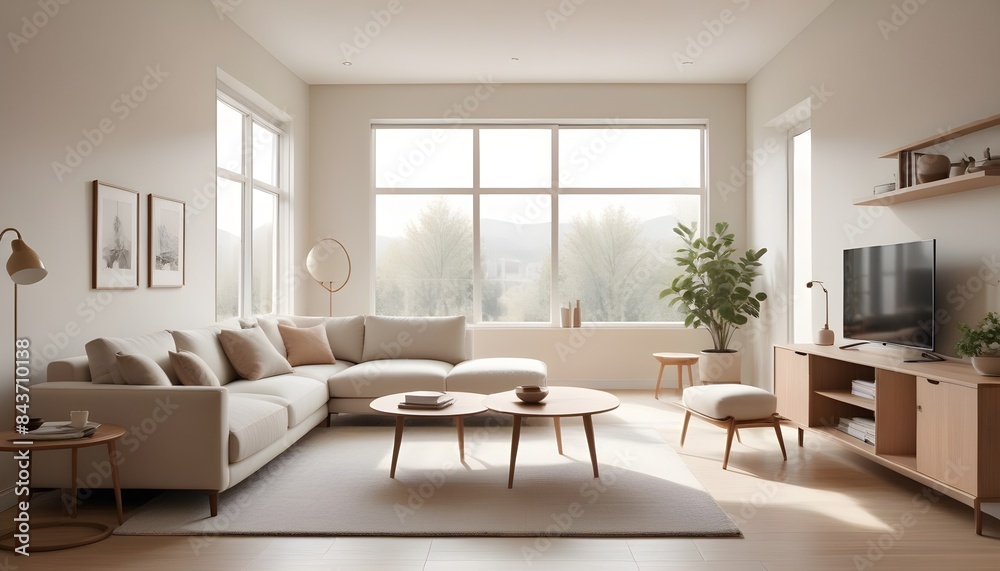 Fototapeta premium Photo interior modern design room 3D illustration