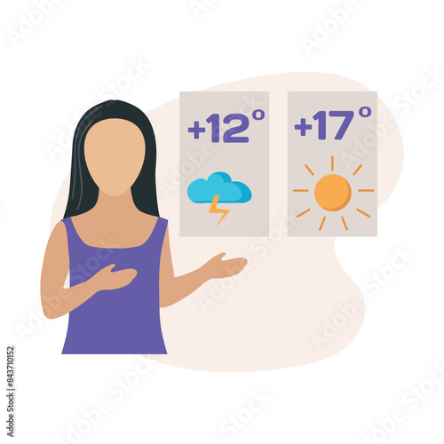 Weather reporter iconconcept clipart isolated vector illustration