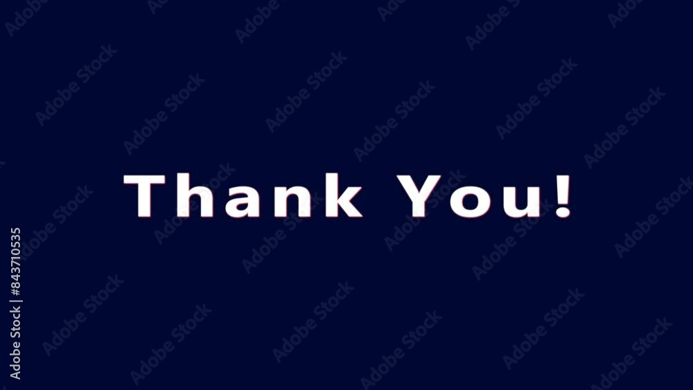 Thank you text animated with a background. Thank you text animated with a background.