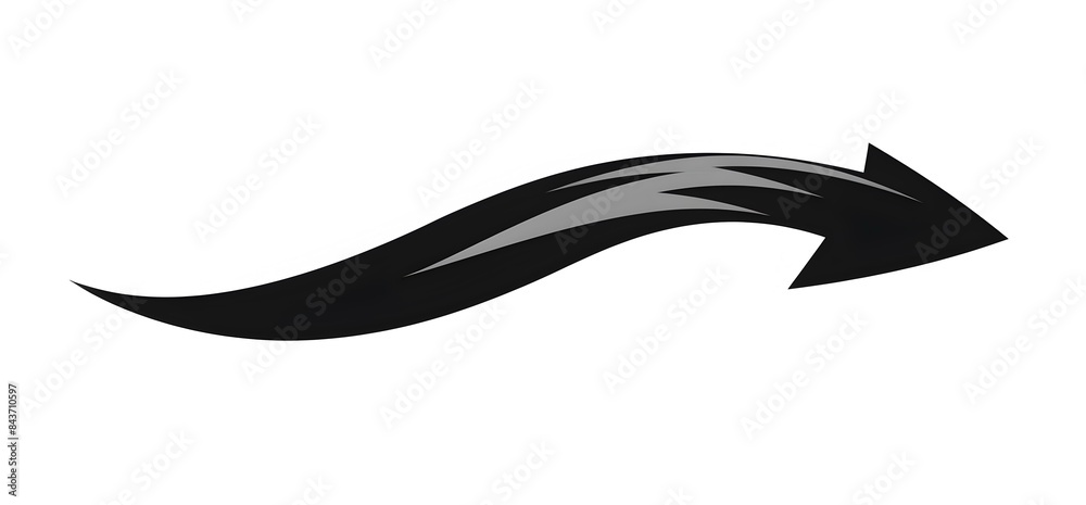 Arrow black curved down clean and 2D design Arrow black curved down clean and 2D design