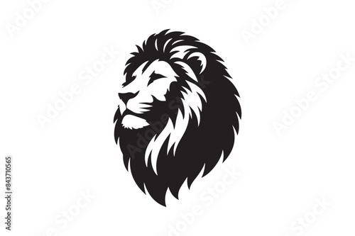 Lion head silhouette vector art illustration