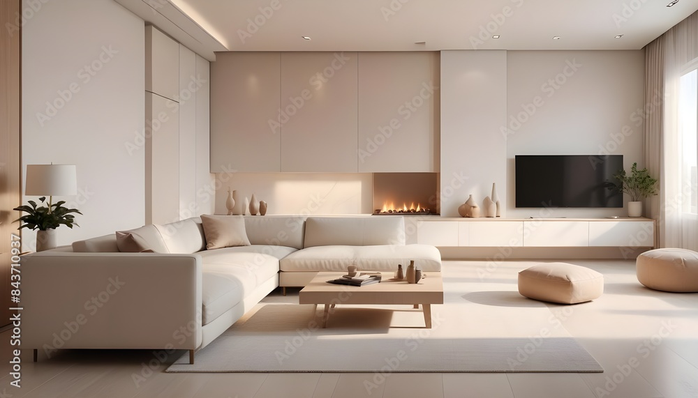Photo interior modern design room 3D illustration Photo interior modern design room 3D illustration