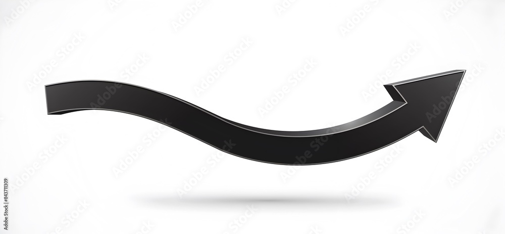 Arrow black curved up 2D and clean style Arrow black curved up 2D and clean style
