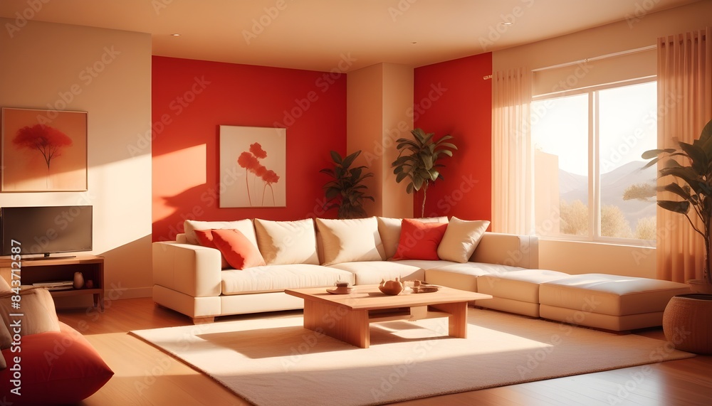 Photo interior modern design room 3D illustration Photo interior modern design room 3D illustration