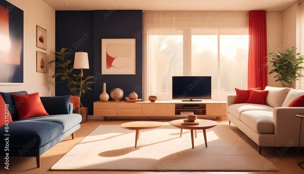 Obraz premium Photo interior modern design room 3D illustration