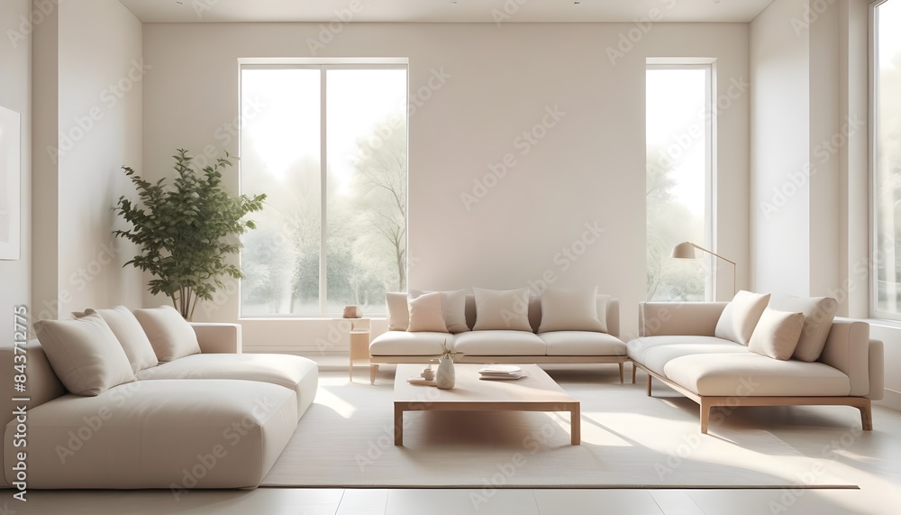 Fototapeta premium Photo interior modern design room 3D illustration