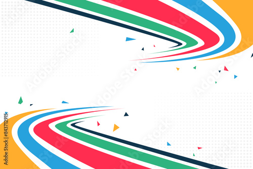 Abstract vector background with colorful curved lines for olympic sports events